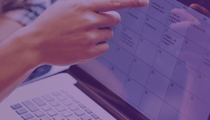 communications calendar purple