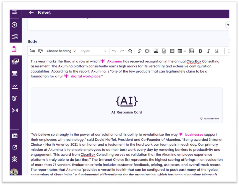 Response Card – editing