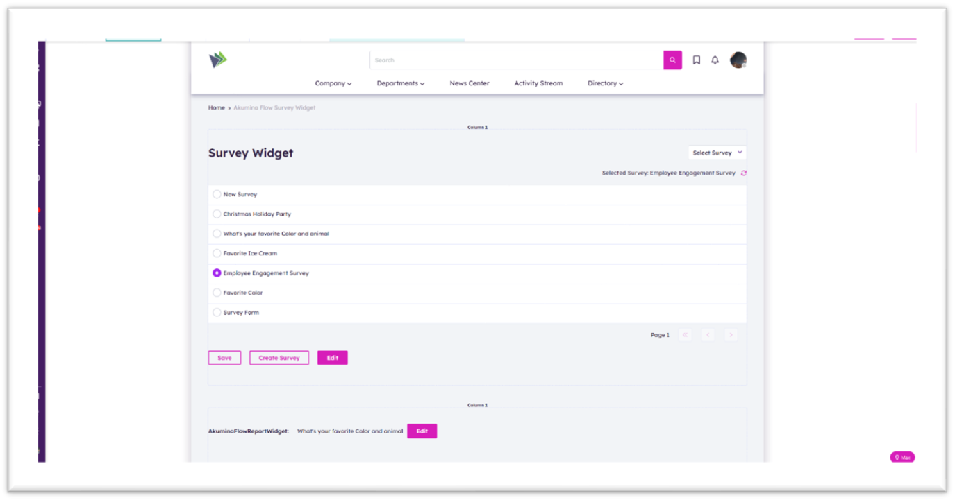 Survey Widget – authoring